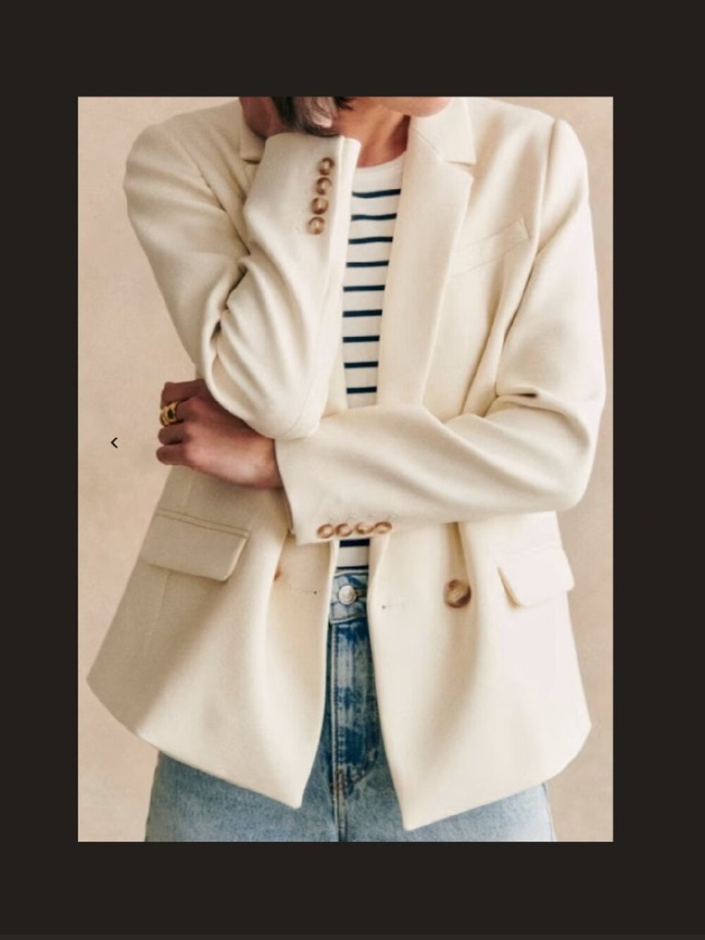 Sezane Christie Jacket, Ecru, size 4